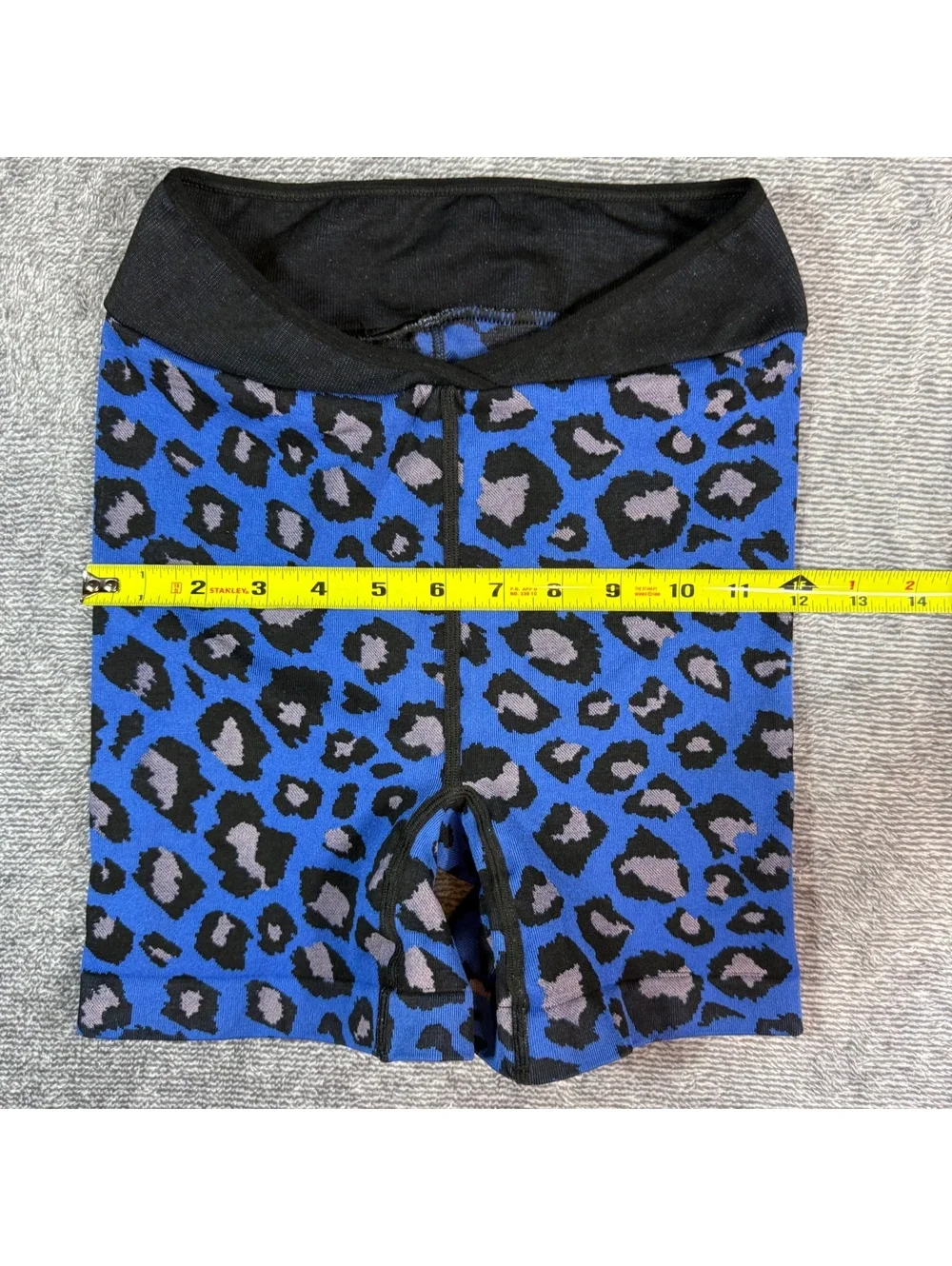 Free People FP Movement Blue Leopard Seamless High Rise Bike Shorts XS